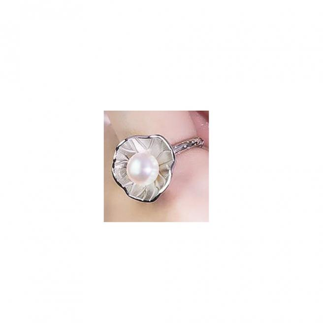 【FALAIYA x LA BELLE VIE】Lotus shaped white natural pearl ring_JF2174pew